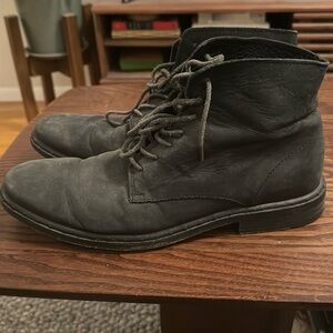 All Saints Dark Grey Leather Boots with leather laces Size 42